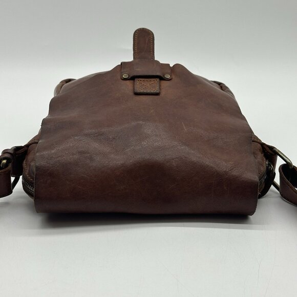 Harbour 2nd Anchor Soft Brown Leather Flap Boho Crossbody Messenger Bag Purse - Picture 7 of 12
